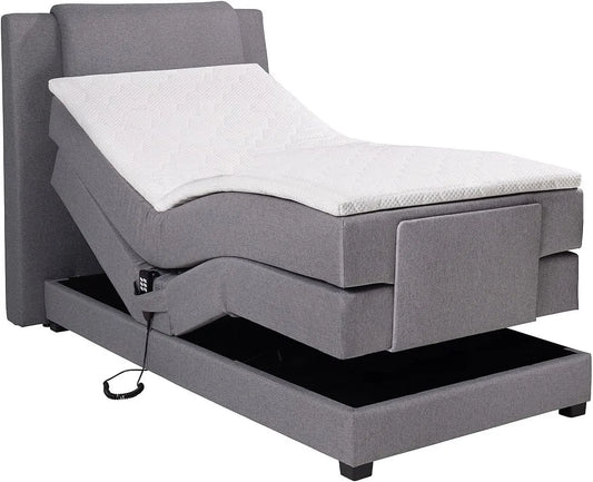 Vente-unique — revêtement en tissu, 100 × 200 cm, gris