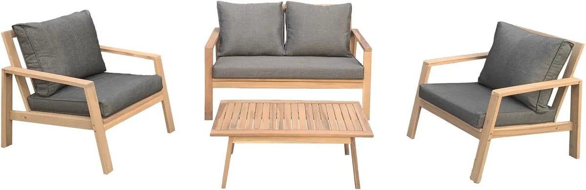 Salon de jardin et ensemble lounge — avec coussins, gris