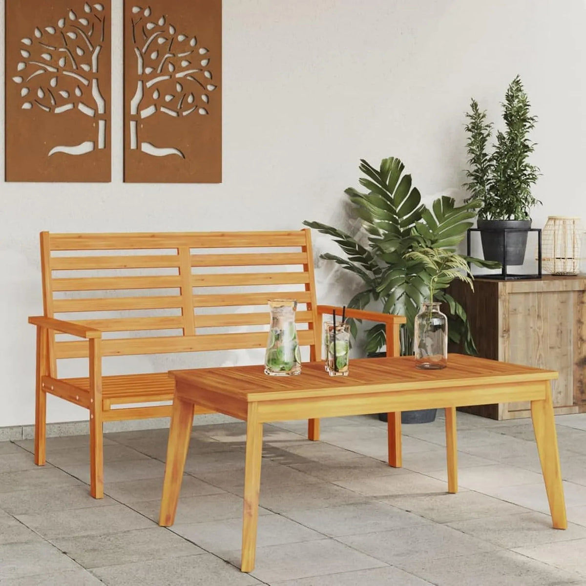 Salon de jardin et ensemble lounge – en bois, en bois massif