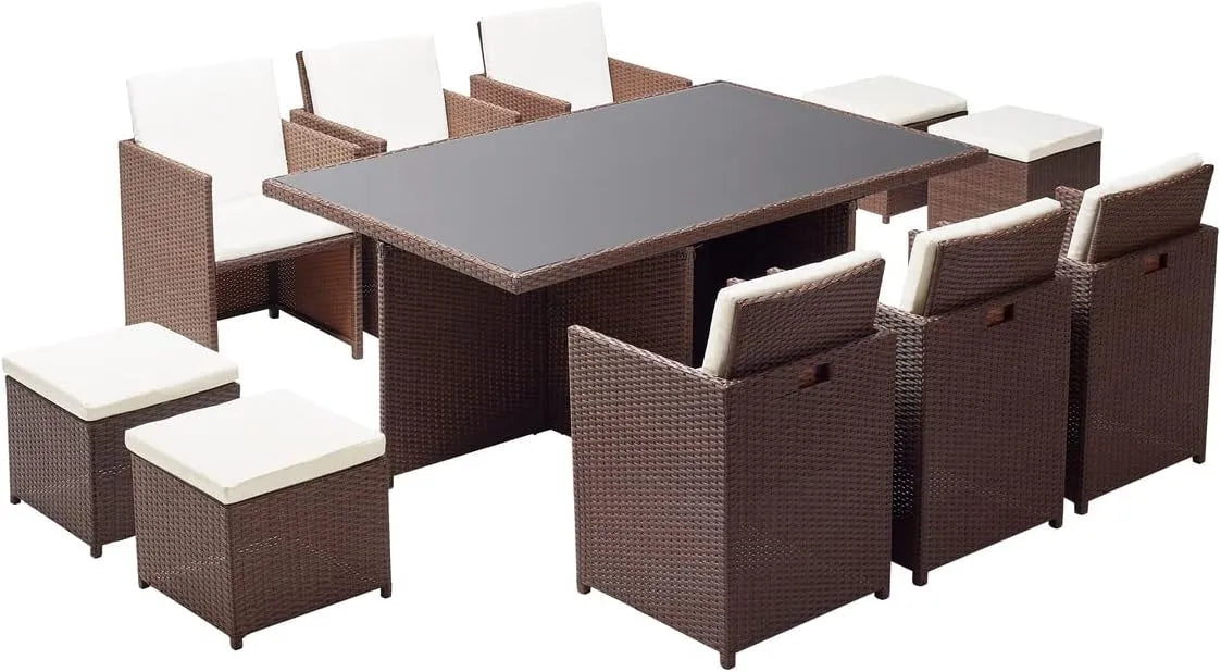 Salon de jardin et ensemble lounge – USINE, en acier, 10 Places, 5 mm, blanc