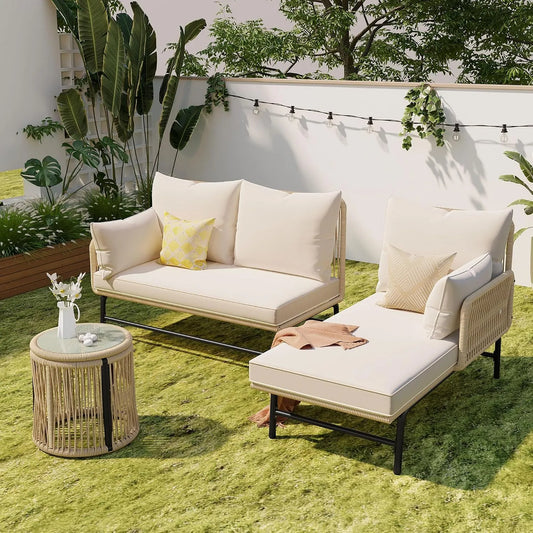Salon de jardin et ensemble lounge: beige