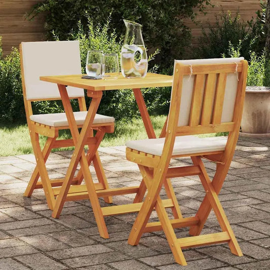 Salon de jardin et ensemble lounge: en bois, résistant aux intempéries, pliable, 3 pièces, marron