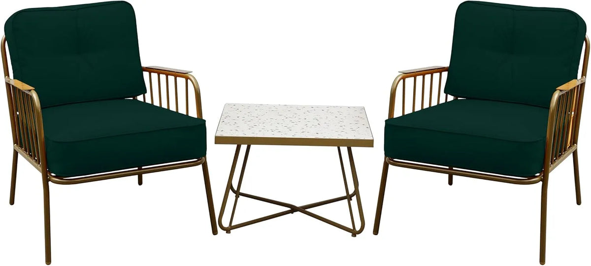 Table basse et table de salon: en polyester, en céramique, en acier, avec coussins, 3 Pièces, 72 × 82 × 79 cm