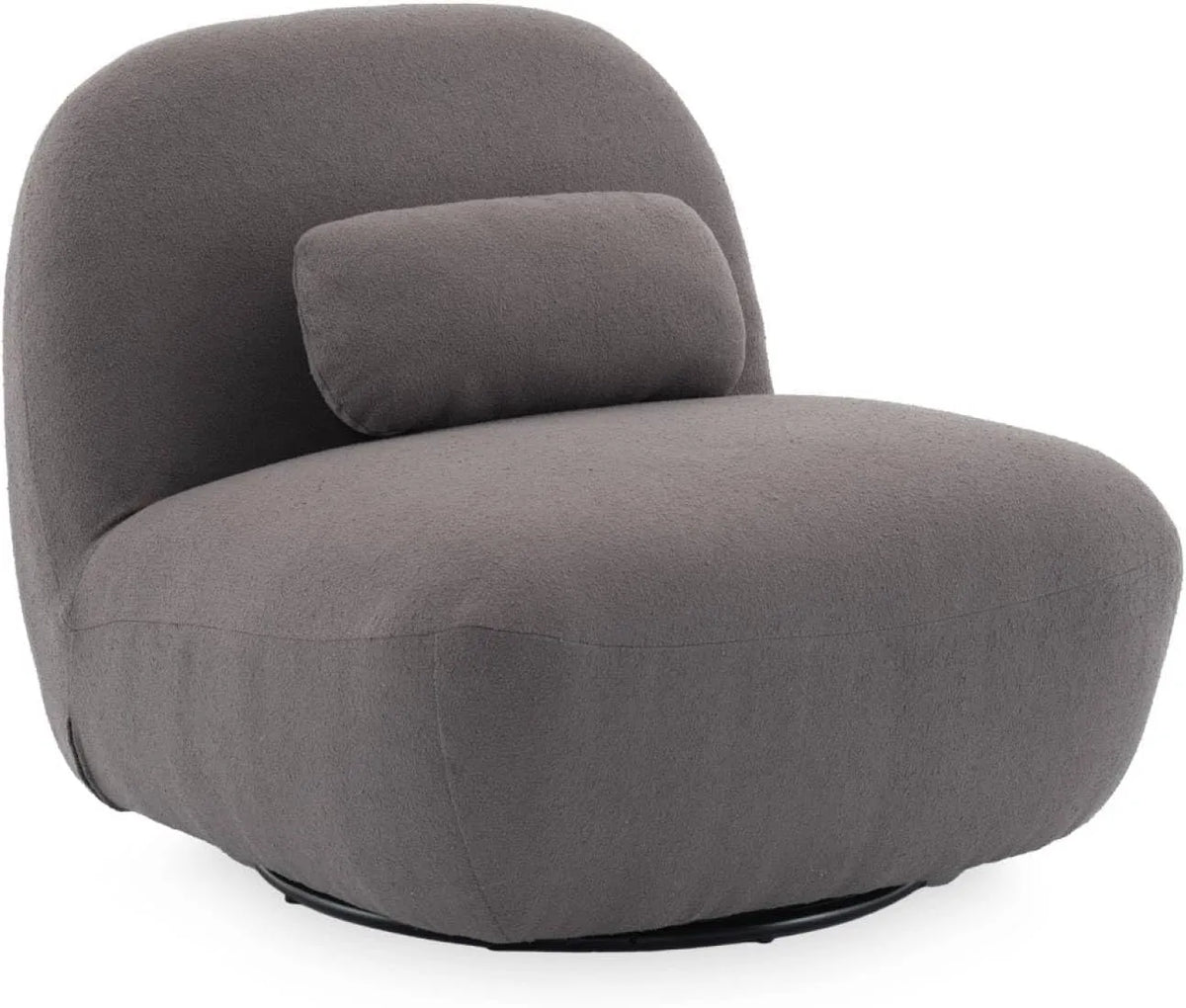 sweeek — Spino, en métal, pivotant, revêtement bouclé, gris