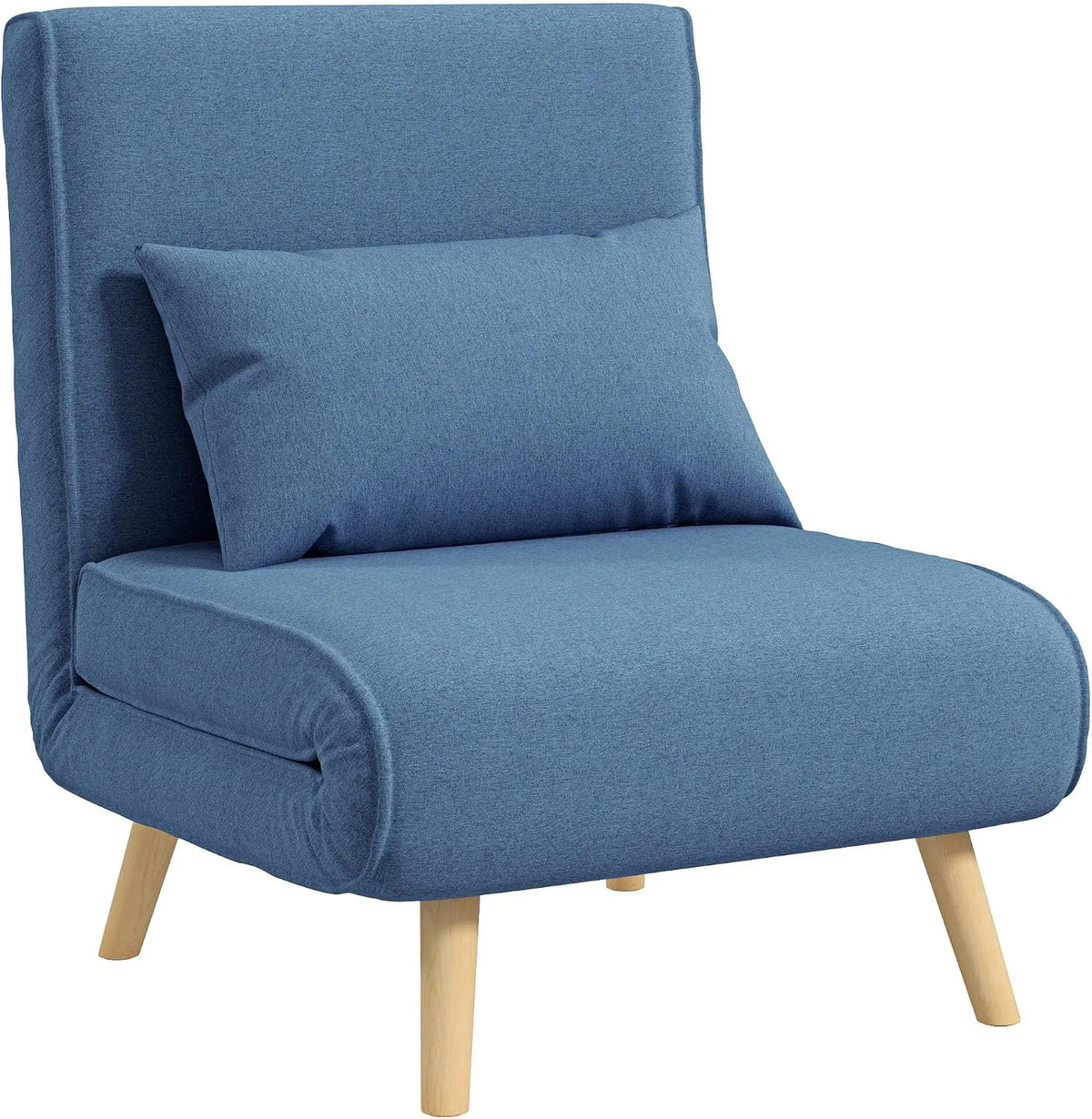 HOMCOM Bureau et table informatique — avec bureau, convertible, avec dossier, réglable, 1 Place, 5 Niveau ×, bleu, inclinable