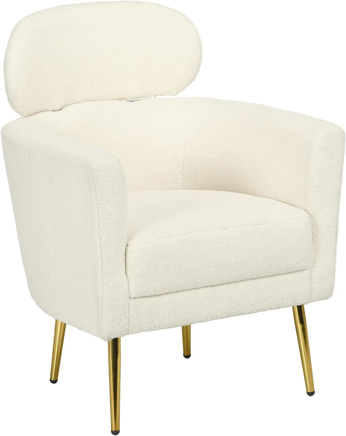 HOMCOM Fauteuil et chaise rembourrée Salon avec appuie-tête Amovible – en métal, revêtement en tissu