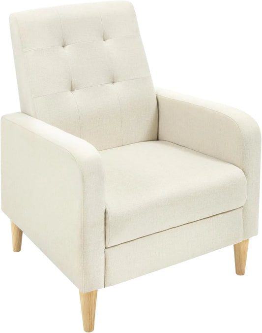 Fauteuil relax et fauteuil inclinable: en bois, avec accoudoirs, avec dossier, beige, en bois massif