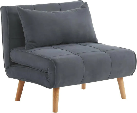 Vente-unique – Scandinave, revêtement en tissu, convertible, gris