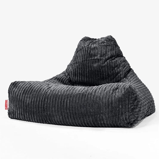 Fauteuil relax et fauteuil inclinable: en velours côtelé, avec dossier, noir