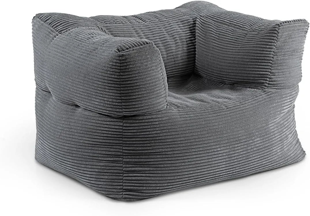Lumaland Fauteuil et chaise rembourrée modulaire: velours, en velours côtelé, avec rangement, 96 × 72 × 70 cm