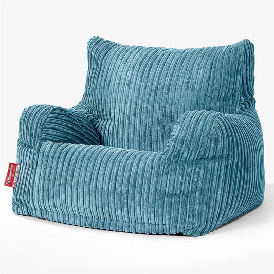 Chaise — en velours côtelé, bleu