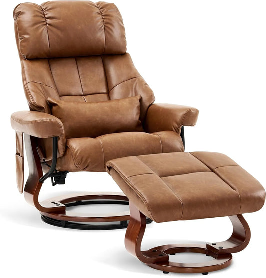 Fauteuil de massage et fauteuil relax — en cuir PU, avec coussins, marron