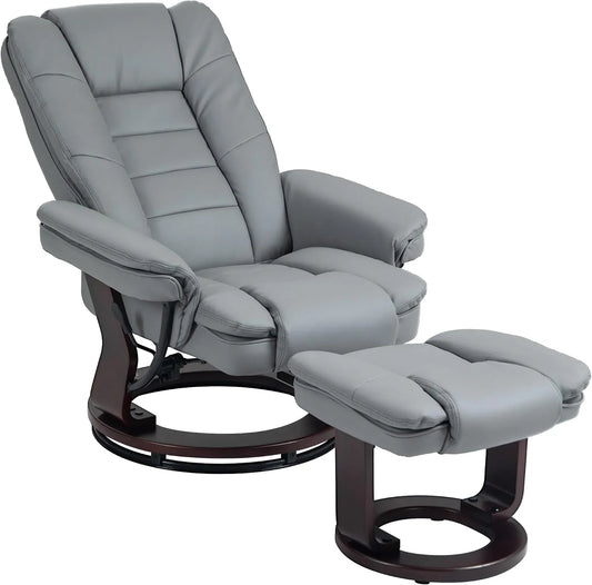 HOMCOM Bureau et table informatique – pivotant, avec dossier, réglable, gris, inclinable