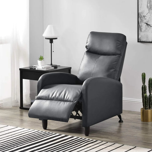 Fauteuil relax et fauteuil inclinable: en cuir PU, avec dossier, réglable, 102 × 60 × 92 cm, gris