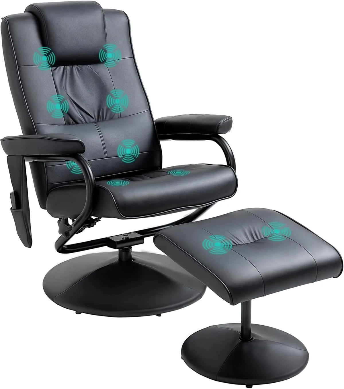 HOMCOM Fauteuil de massage et fauteuil relax: réglable, noir, inclinable