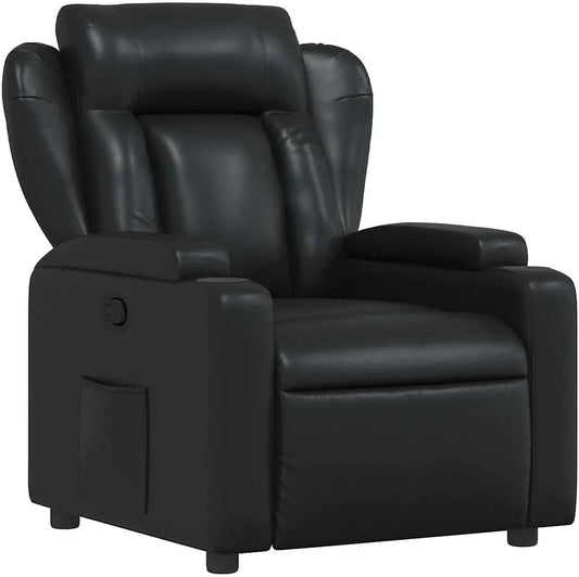 Fauteuil et chaise rembourrée inclinable en Similicuir Noir — en cuir PU, réglable