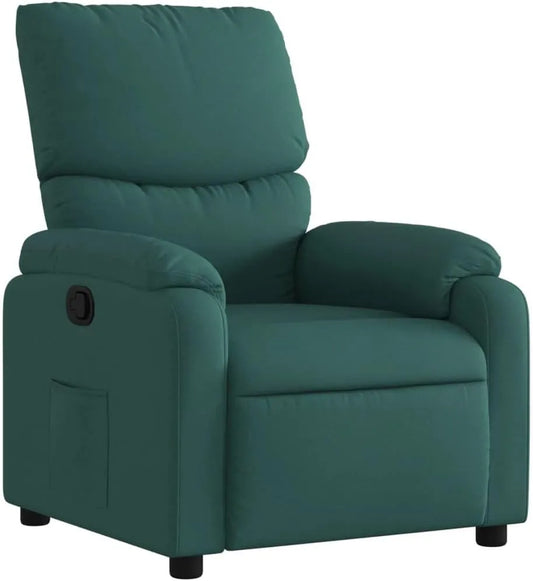 Chaise: revêtement en tissu, avec accoudoirs, avec dossier, réglable, vert, inclinable