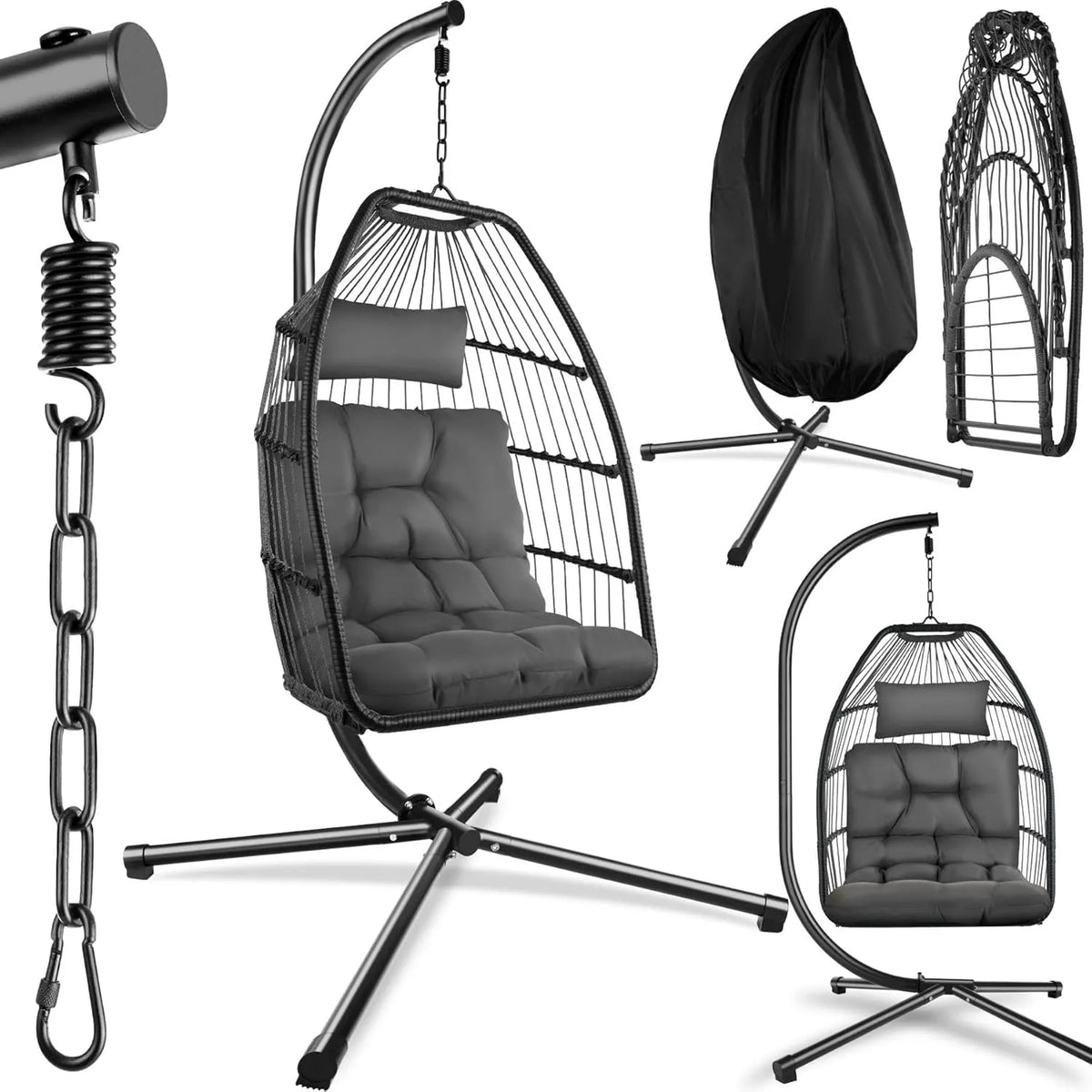 tectake Fauteuil relax et fauteuil inclinable: en acier, avec coussins, pliable