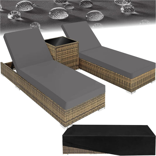 tectake Bain de soleil: avec dossier, réglable, en aluminium, marron