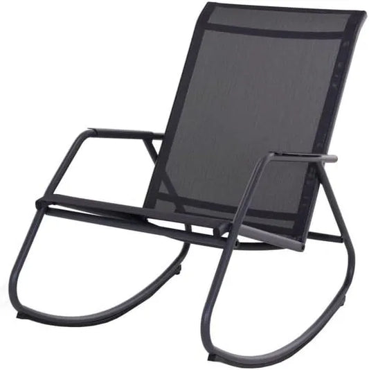 Proloisirs Fauteuil basculant de Jardin Noa Rocking: 61 × 90 × 100 cm, gris