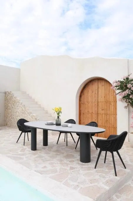 Table Repas extérieur Haut de Gamme en Aluminium — Ambre, en céramique