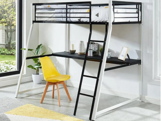Bureau et table informatique – MALICIA, pour enfant, avec bureau, 90 × 190 cm, noir, revêtement en tissu