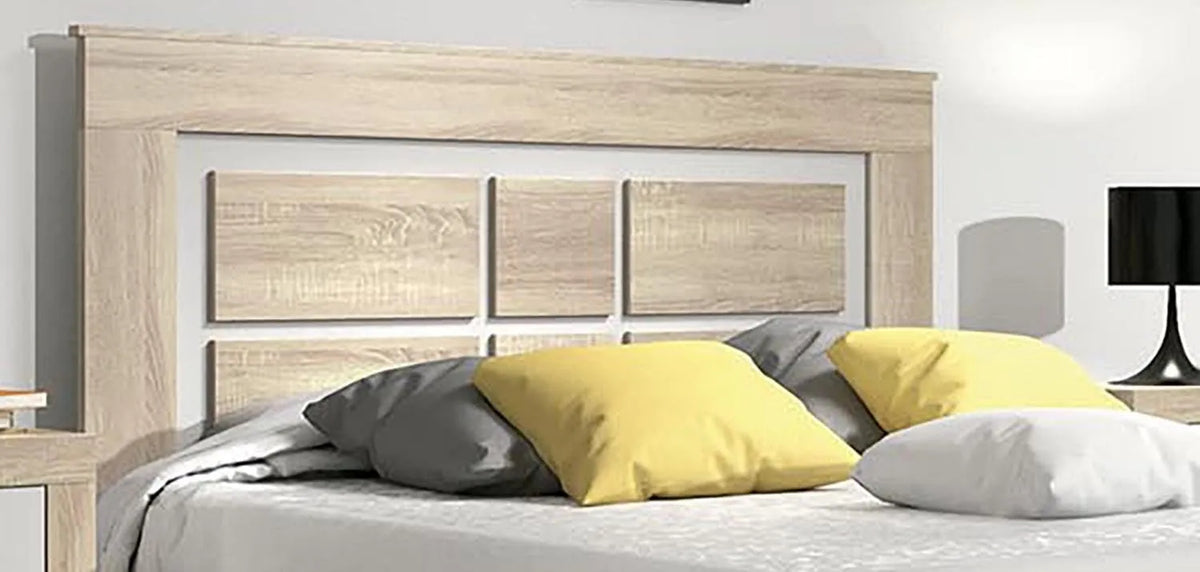Tête de lit avec Pieds Coloris Chêne Cambrian – 120 cm, blanc