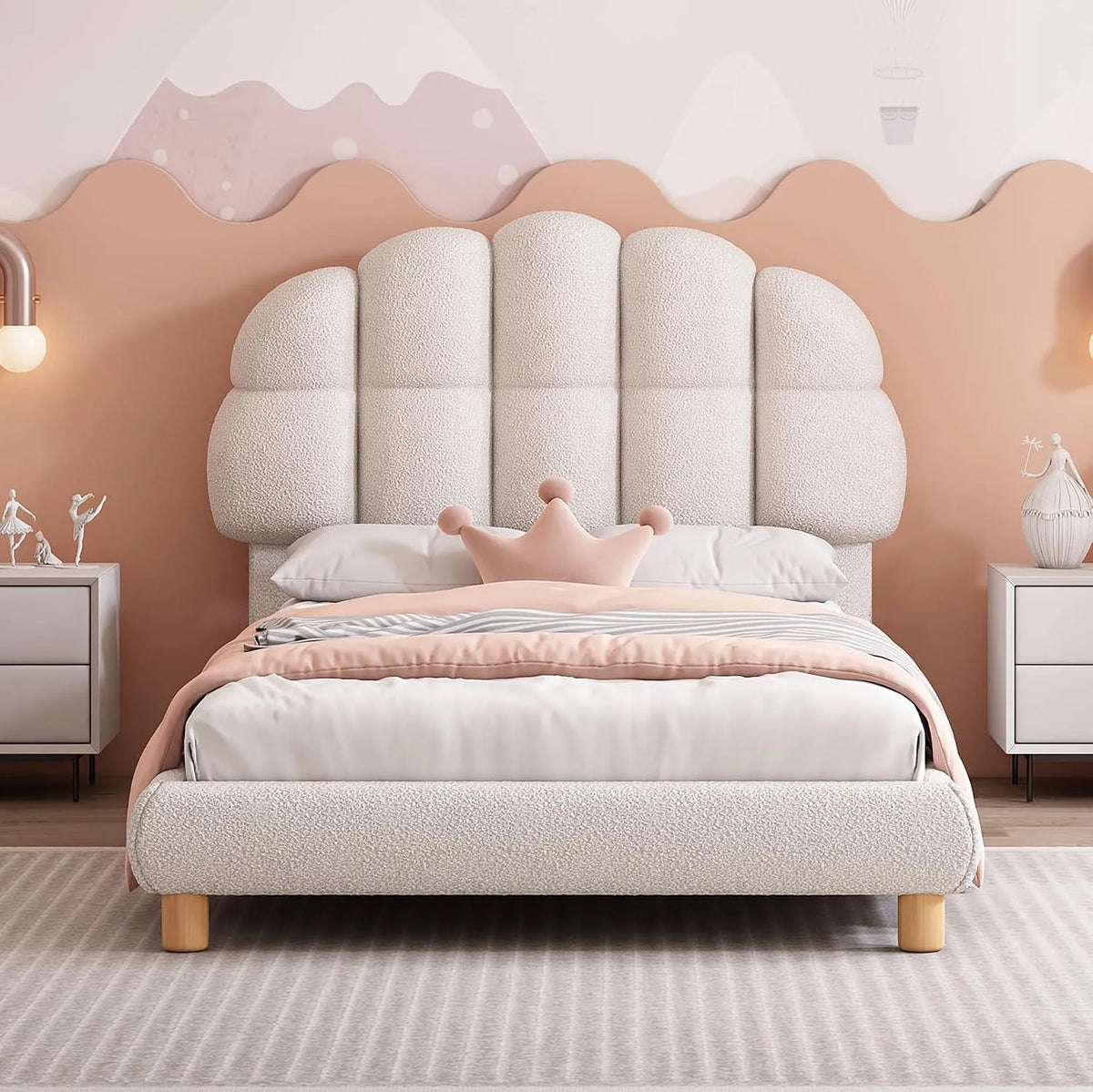 Merax Lit Simple 90 x 200 cm: pour enfant, en bois, 90 × 200 cm, blanc