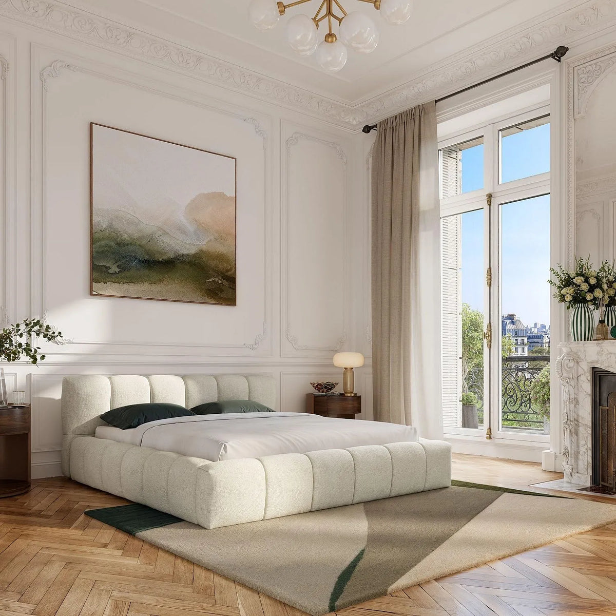 Chenil pour chien – en chenille, revêtement en tissu, 180 × 200 cm