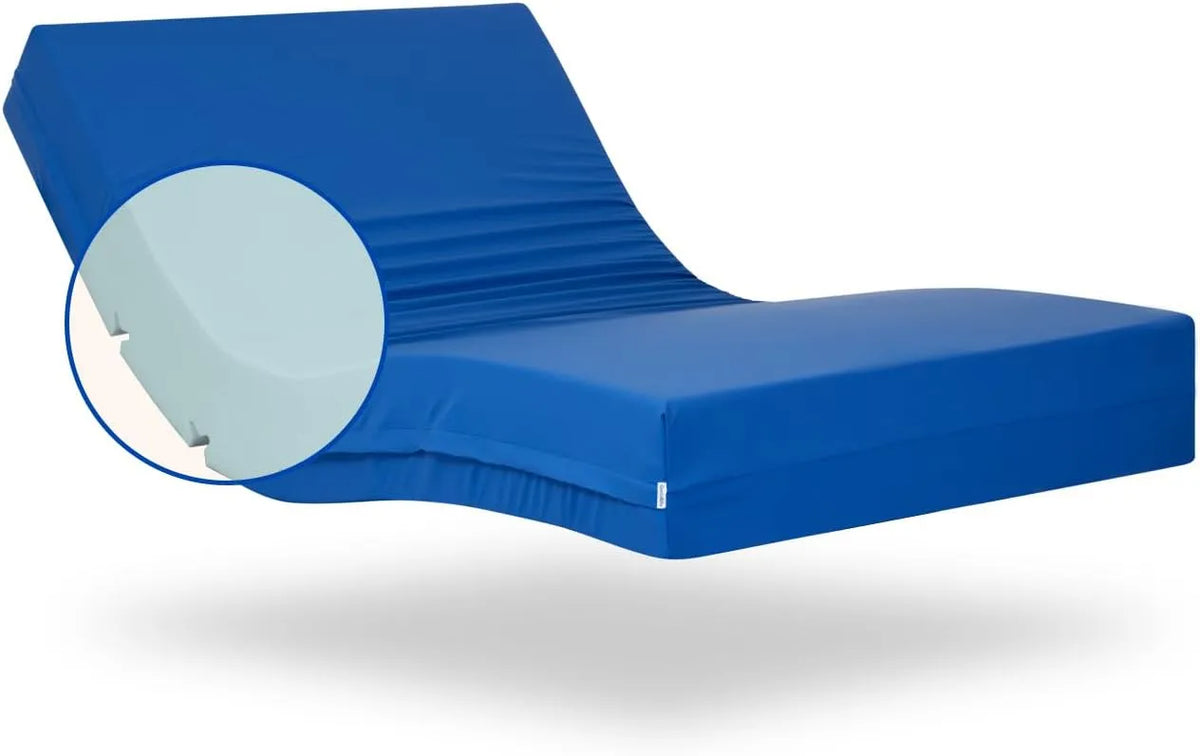 Matelas – résistant à l'eau, 90 × 200 cm, 15 cm, bleu