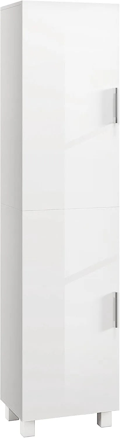 HOMCOM Armoire de rangement: avec rangement, avec Bibliothèque et étagère de rangements, réglable, 2 Portes, 40 × 30 × 167, 5 cm, blanc
