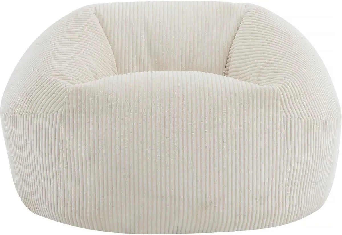 Habitat et Jardin Pouf en Velours côtelé Cusco: 80 × 74 × 49 cm, beige
