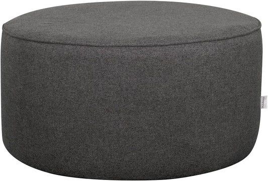 Miliboo Pouf Rond en Tissu Gris Anthracite D70 cm Coq: revêtement en tissu