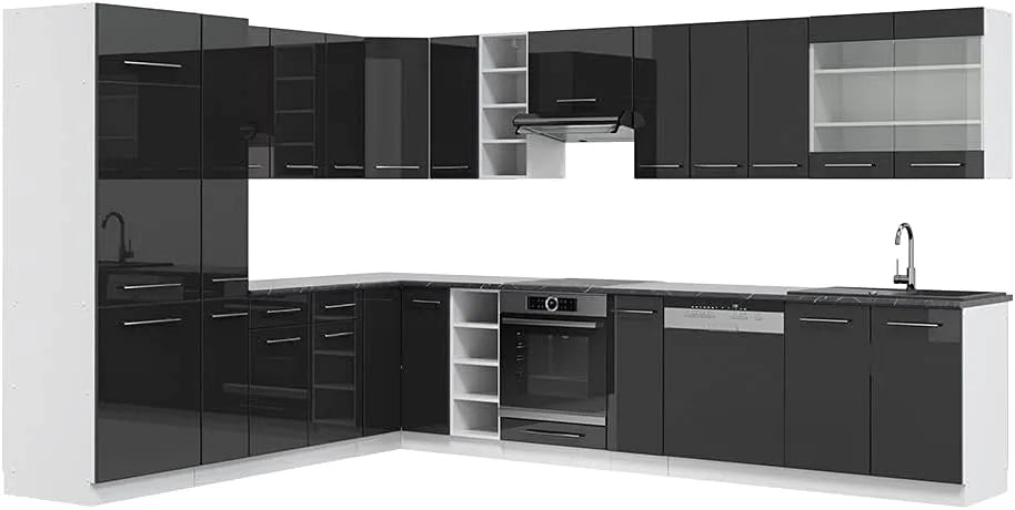 Vicco Cuisine en Angle Fame-Line – 257 × 60 cm, anthracite