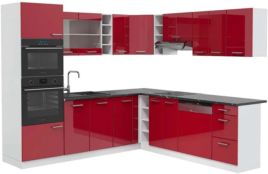 Vicco Cuisine en Angle R-Line – 247 × 60cm, anthracite
