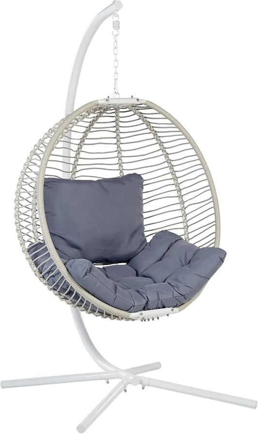 Fauteuil et chaise rembourrée suspendu — blanc
