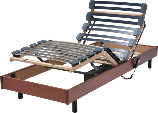 Sommier relaxation électrique FLEXPUR 80x200 / Merisier — 80 × 200