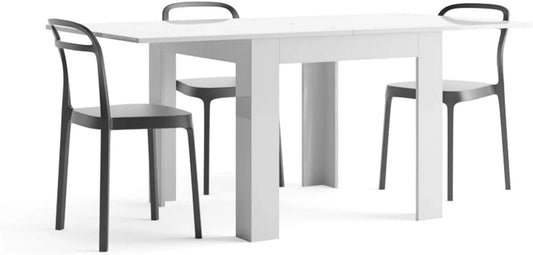 Mobili Fiver Table carrée Extensible: blanc