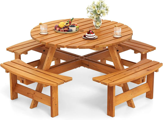 COSTWAY Banc – en bois, 179 × 179 × 70 cm, 5 cm, jaune