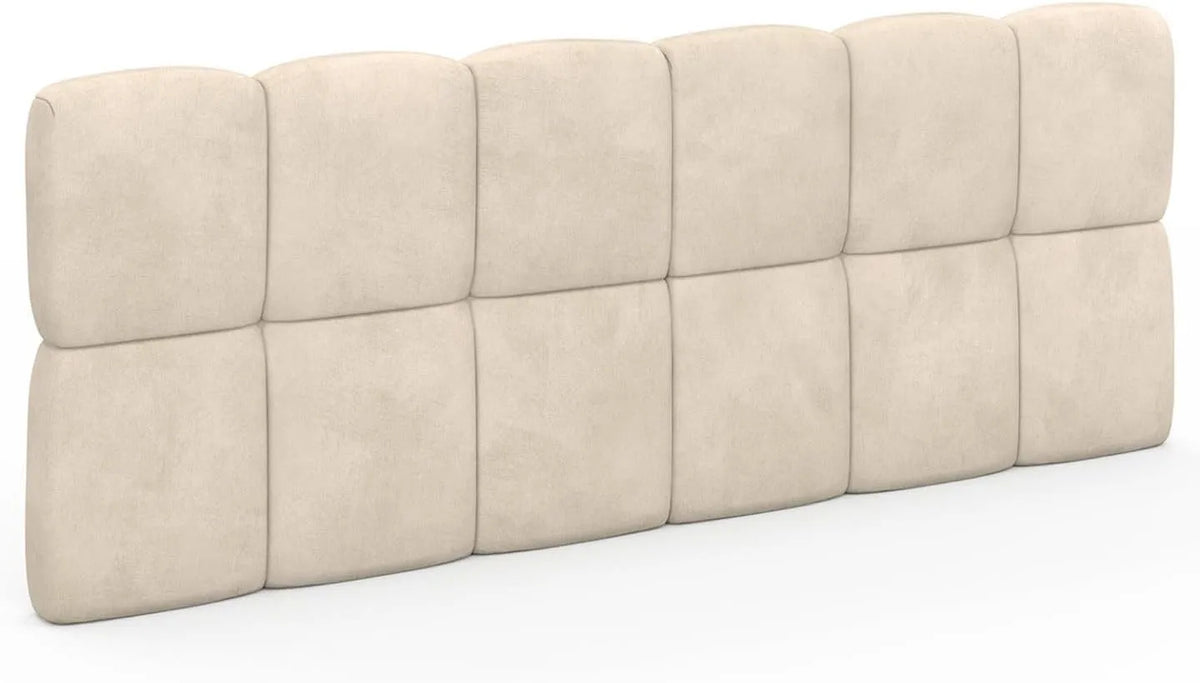 IDMarket – 160 cm, beige, revêtement en velours, revêtement en tissu