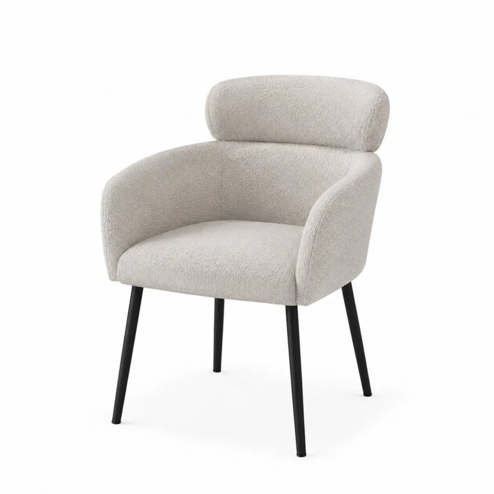 Chaise en tissu crème avec pieds en métal 82 cm
