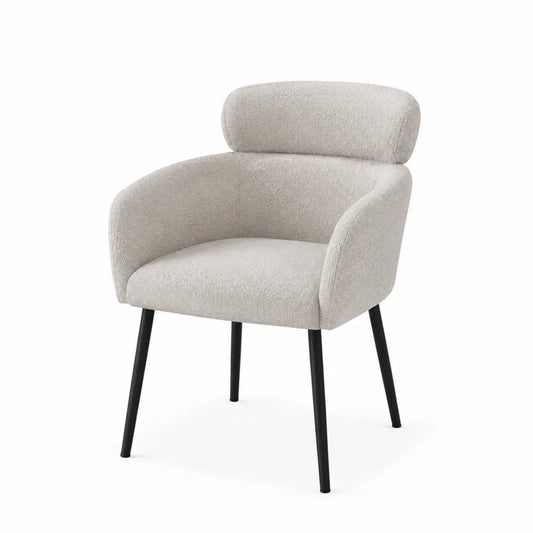 Chaise en tissu crème avec pieds en métal 82 cm