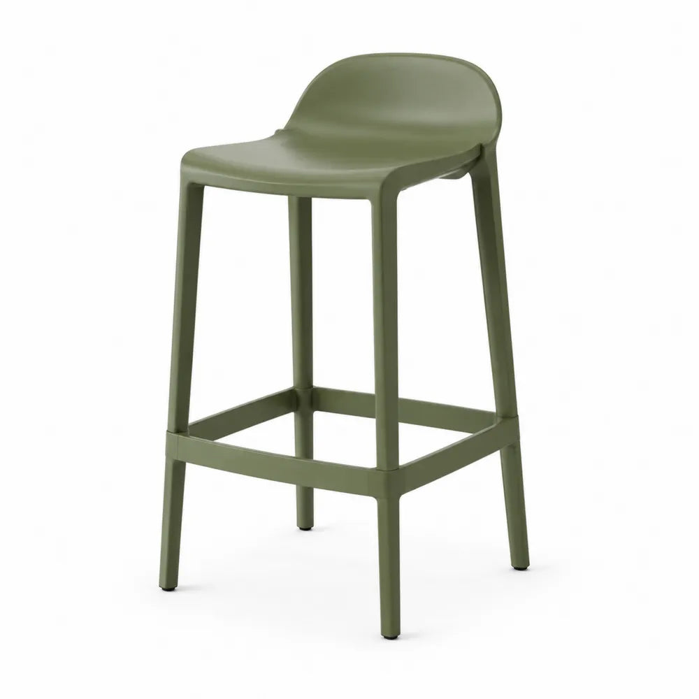 Tabouret de bar en plastique vert olive hauteur 75 cm