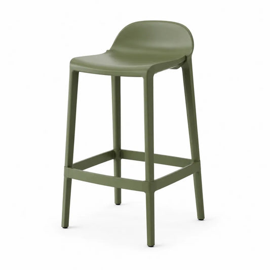 Tabouret de bar en plastique vert olive hauteur 75 cm