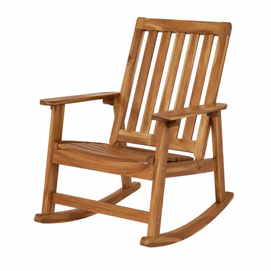 Chaise berçante en bois de teck pour extérieur 90x60x100 cm