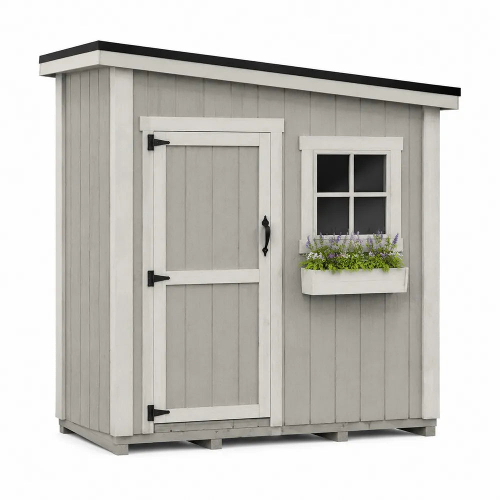 Abri de jardin en bois gris avec fenêtre 210x120x200 cm