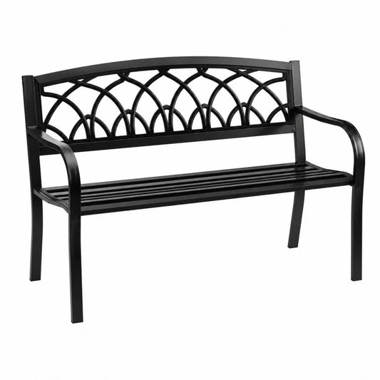 Banc en métal noir extérieur 128 cm