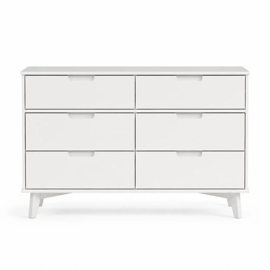 Commode à 6 tiroirs en bois blanc
