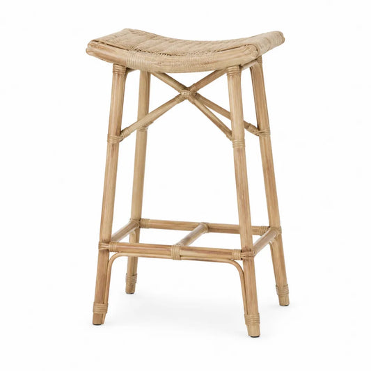 Tabouret de bar en rotin naturel 75 cm