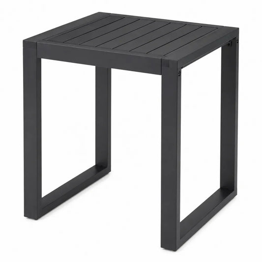 Table carrée en métal noir pour extérieur 45x45x45 cm